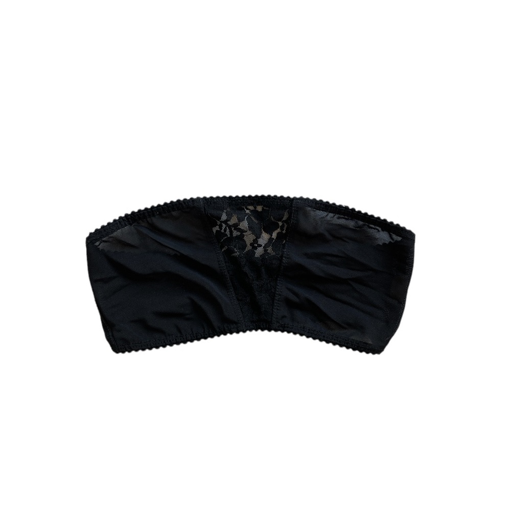 Top Secret black lace strapless bralette